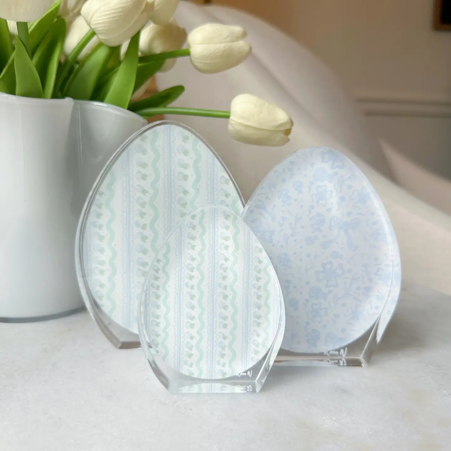 Blue Acrylic Eggs - Small