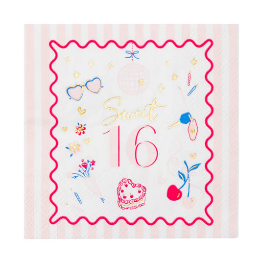 Sweet 16 Icon Beverage Napkins