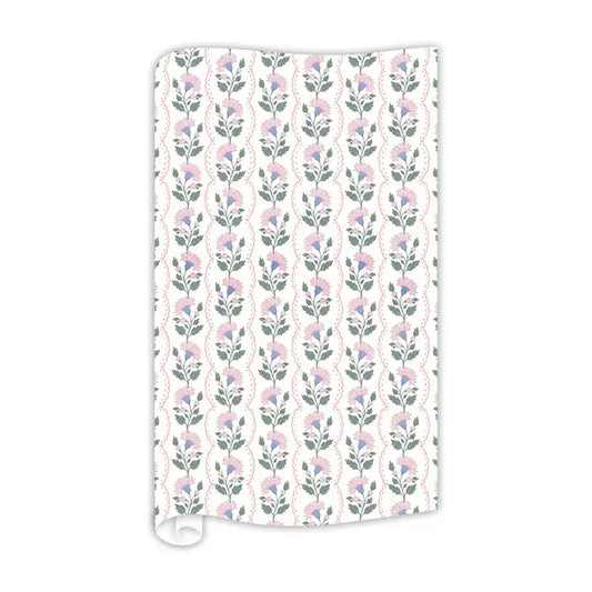 Blush Floral Stripe Wrapping Paper