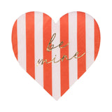 Striped Heart Beverage Napkin