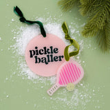 Pink Pickleball Paddle Tree Ornament