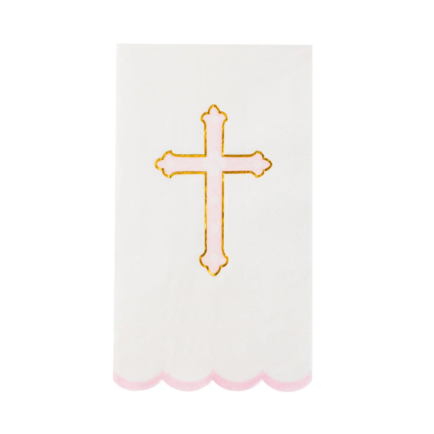 Petal Pink Cross Guest Towels