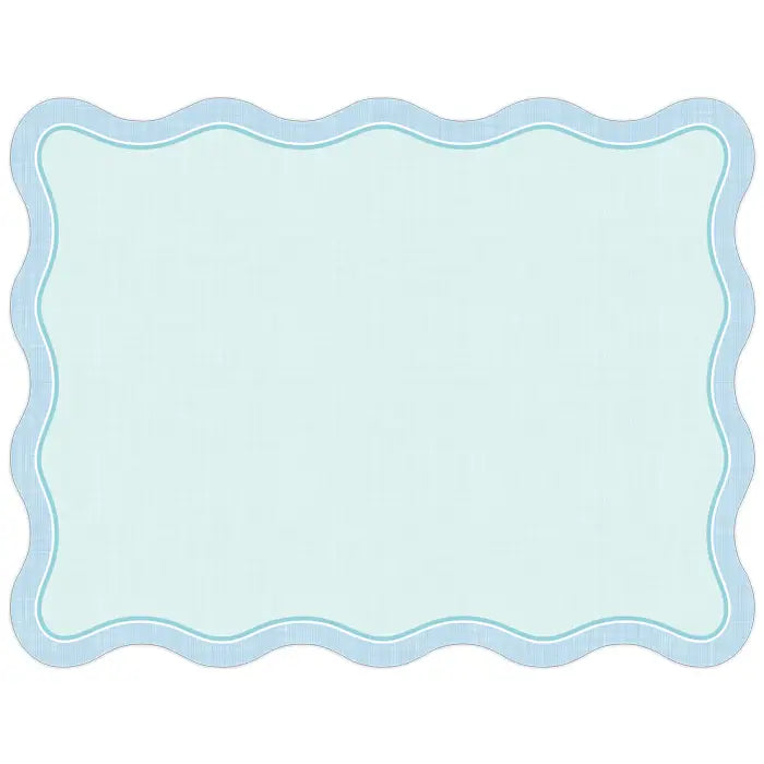 Seaside Linen with Blue Border Posh Die-Cut Placemat