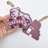 Mississippi State Bulldog Acrylic Mascot Ornament