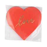 Foil Red Love Heart Beverage Napkins