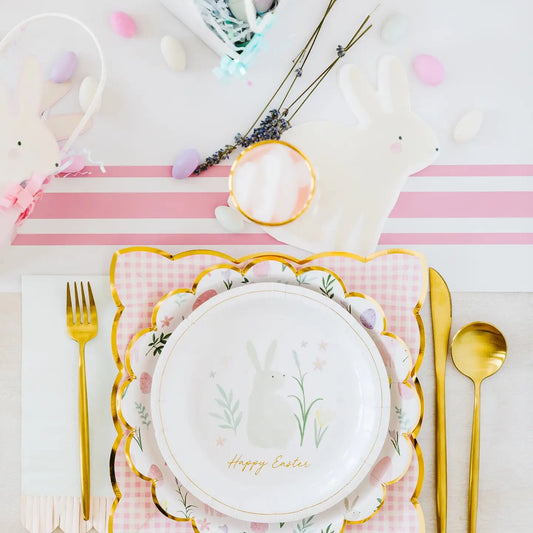 Pink Gingham Dinner Plates