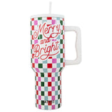 Checkered Merry & Bright Tumbler