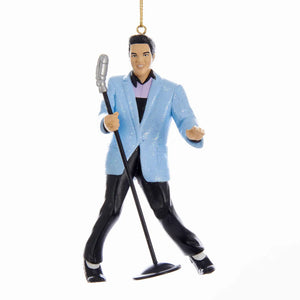 Blue Suit Hound Dog Elvis Ornament