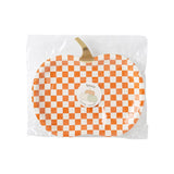 Checkered Pumpkin Diecut Plates