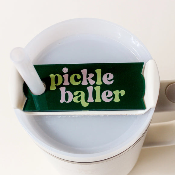 Pickleballer Tumbler Lid Tag