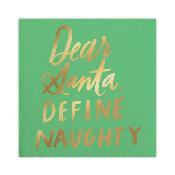 Dear Santa Define Naughty Beverage Napkins