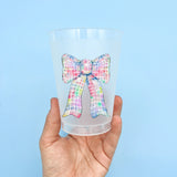 Rainbow Disco Bow Shatterproof Cups