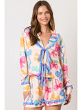 Multi Color Ribbon Printed Pajamas