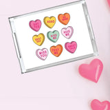 Conversation Hearts Valentine's Day Acrylic Tray - Large