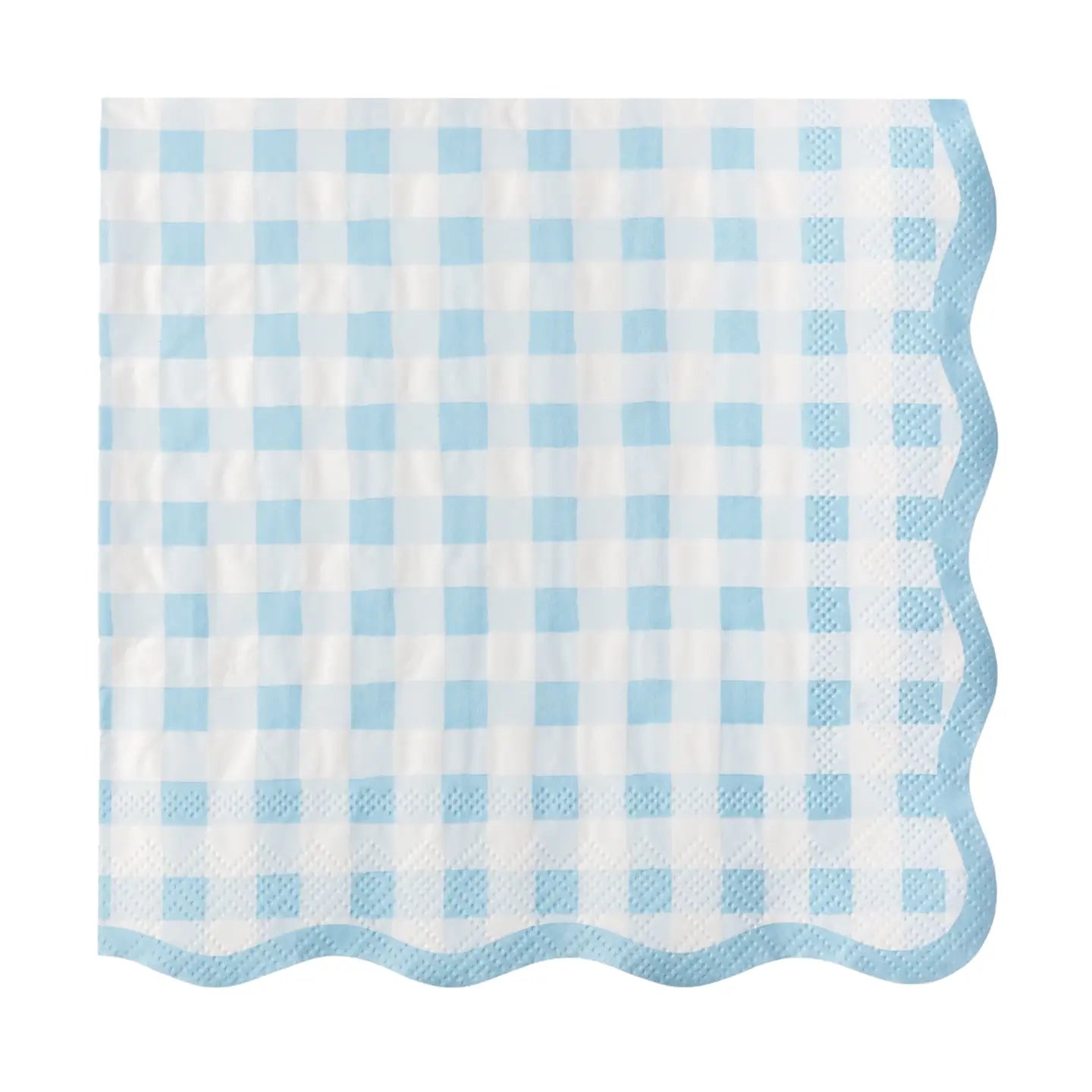 Elegant Sky Blue Gingham Dinner Napkins