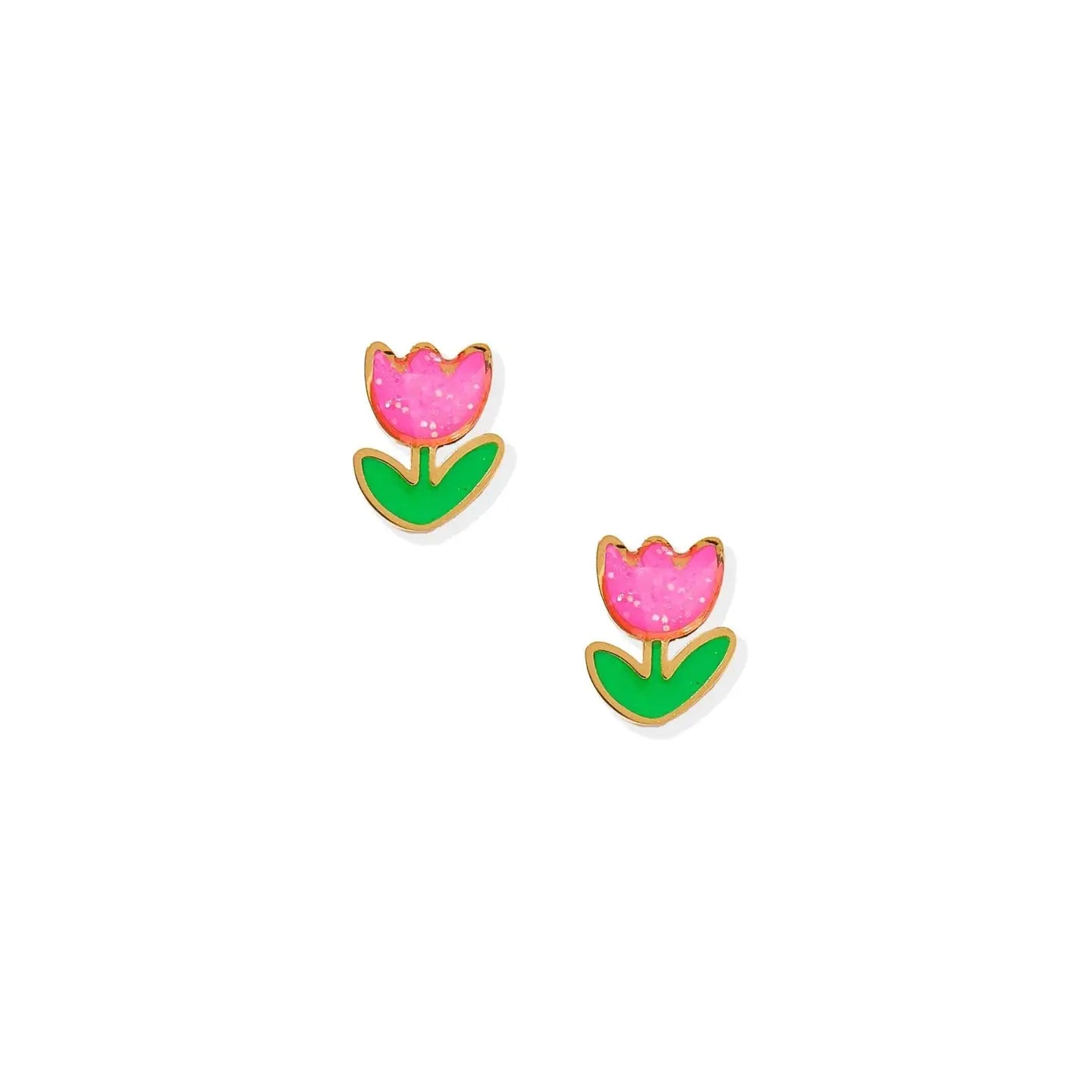 Screwback Stud Earrings - Tulip Pink