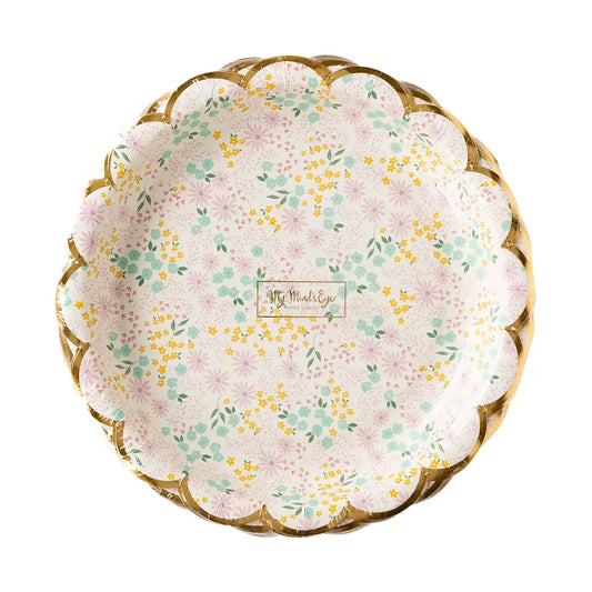 Ditsy Floral Round Scalloped Side Plates