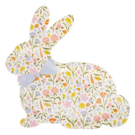 Floral Bunny Diecut Plates