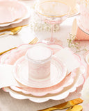 Pembroke Pink Edge Scalloped Plates