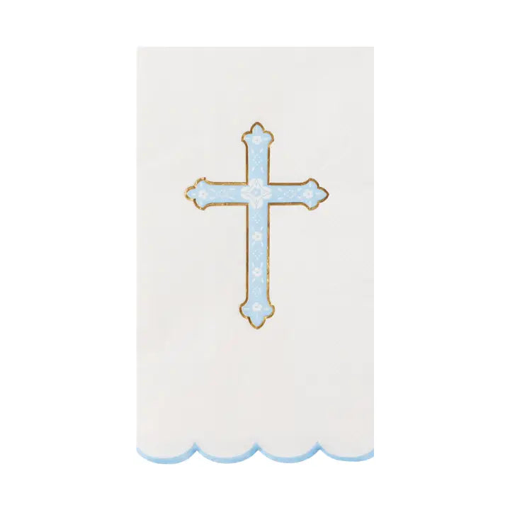 Sky Blue Cross Guest Towels