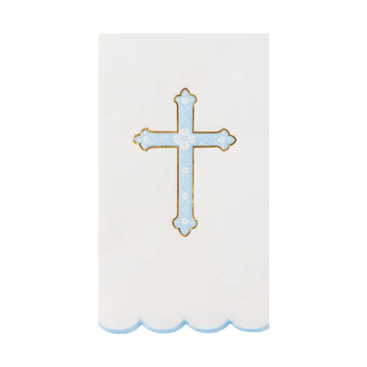 Sky Blue Cross Guest Towels