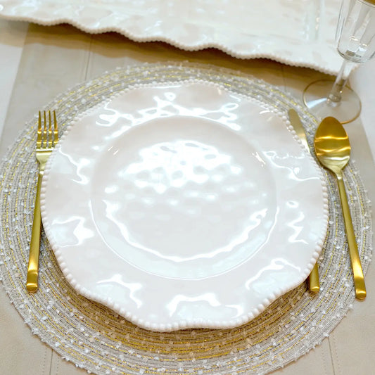 Perlette Cream Dinner Plates