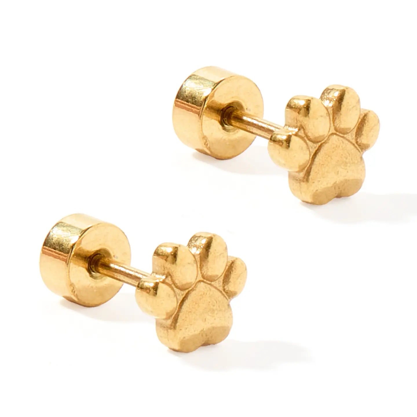 Screwback Stud Earrings - Paw Print