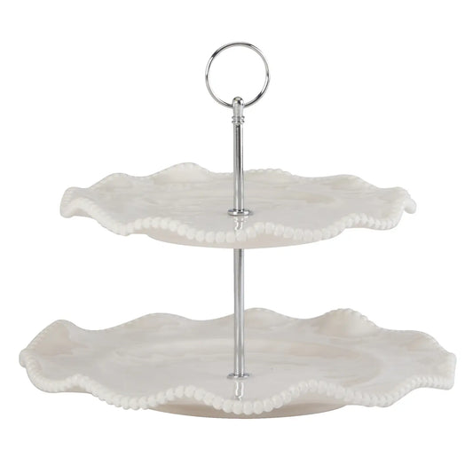 Perlette Cream 2 Tier Server