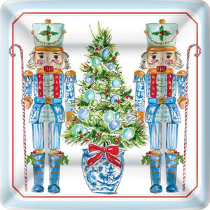 Blue Nutcrackers Square Side Plates