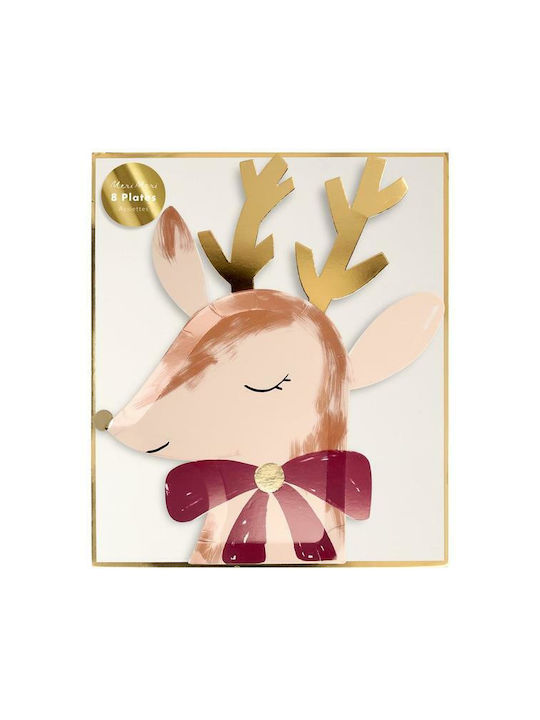 Reindeer w/ Bow Diecut Plates