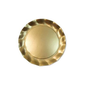 Satin Gold Wavy Dinner Plates