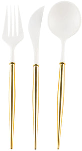 Bella Cutlery - White/Gold Handle