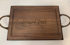 Rectangular Charcuterie Board with Handles - Personalized