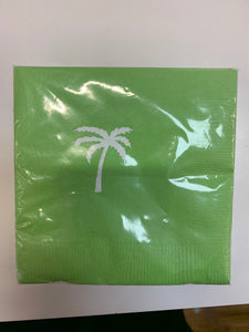 Green Palm Tree Beverage Napkin