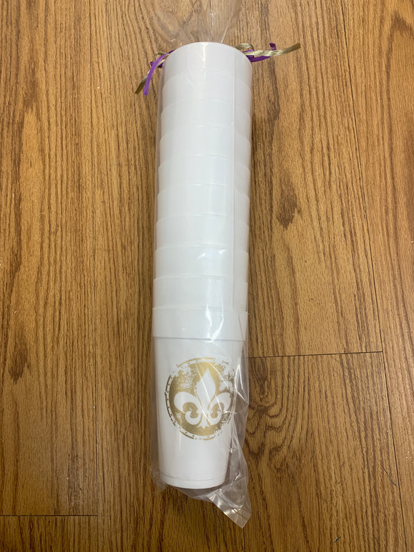 Gold Rough Fleur de Lis Styrofoam Cups