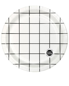 Black & White Checkered Dinner Plates