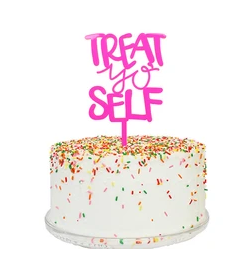 Treat Yo Self Cake Topper - Hot Pink