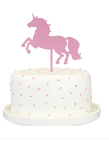 Unicorn Cake Topper - Pink Mirror Acrylic