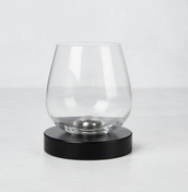Silver Ball Wine Glass & Coaster