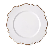 White Charger With Gold Rim