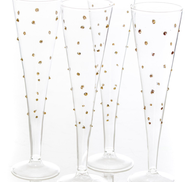 Gatsby Champagne Flute with Gold Dots