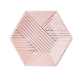 Amethyst Pale Pink Striped Side Plates