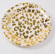 Blush & Gold Leopard Dinner Plates