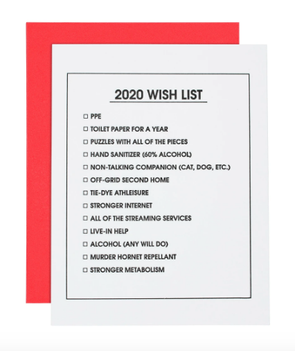 2020 Wish List Letterpress Card