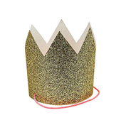 Mini Gold Glitter Crowns