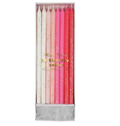 Pink Glitter Birthday Candles