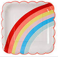 Rainbow Scalloped Dinner Plates