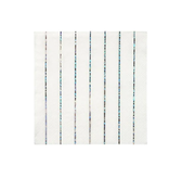 Metallic Silver Striped Beverage Napkins