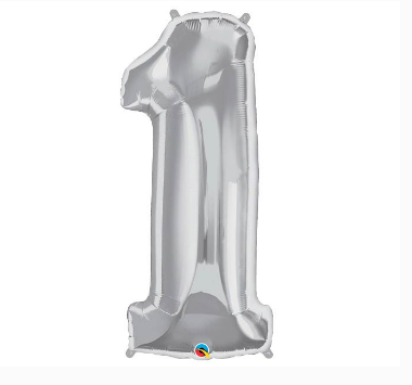 Silver Number Balloon 1