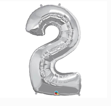 Silver Number Balloon 2